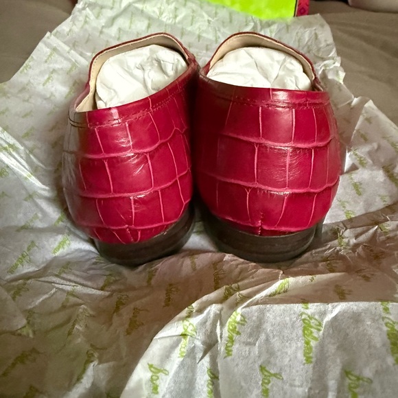 Sam Edelman Loraine Loafers in Berry Croc - Picture 5 of 11